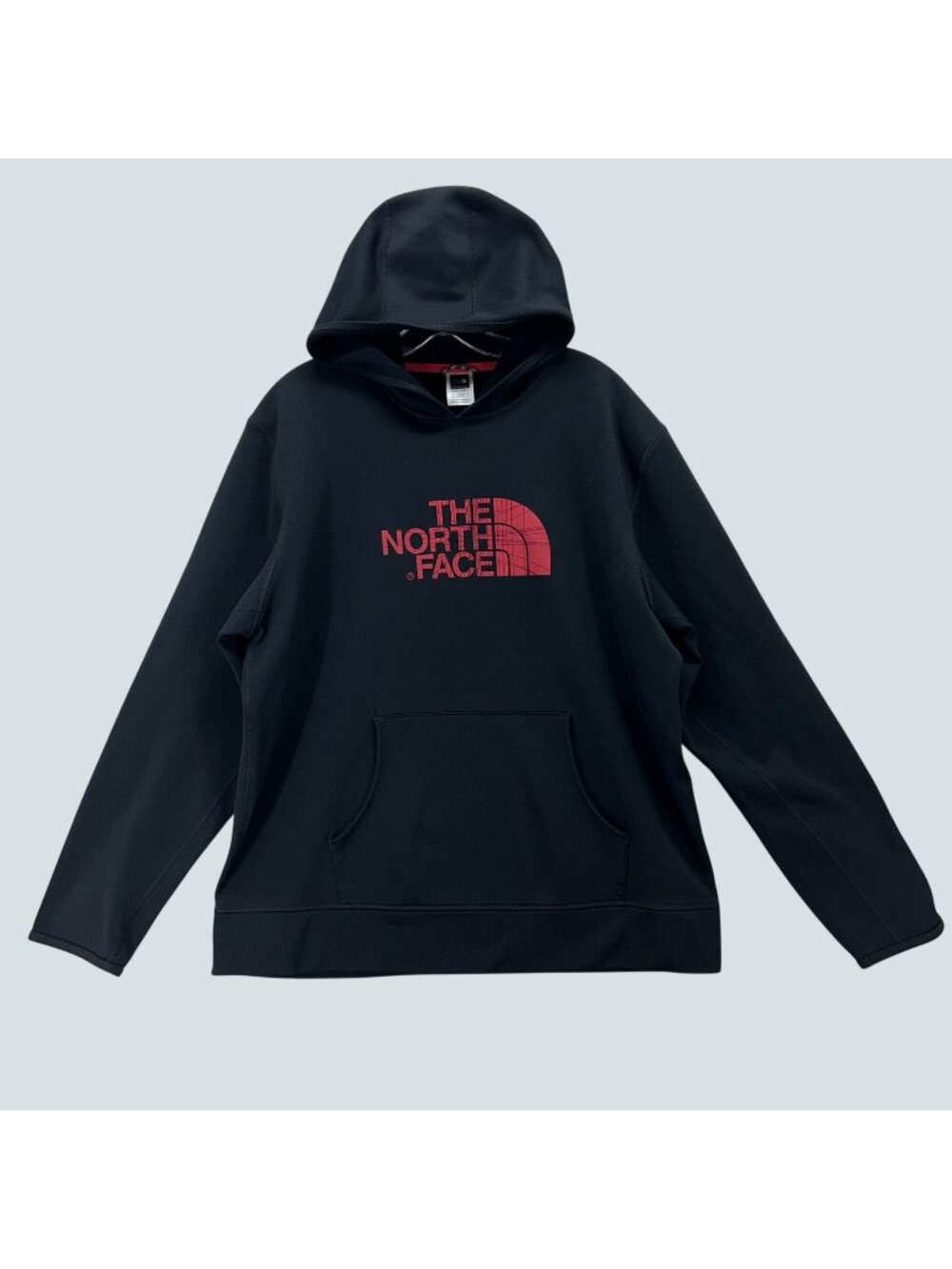 The North Face Black Hoodie With Red Logo Kangaroo Pocket Mens XL